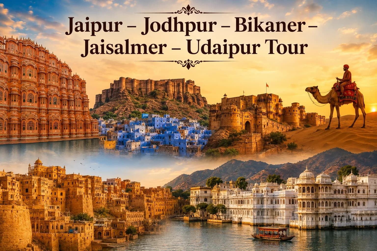 Jaipur Jodhpur Bikaner Jaisalmer Udaipur Tour